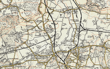 Old map of Longford in 1897-1898