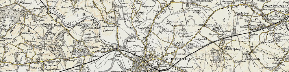 Old map of Longford in 1898-1900