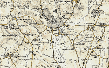 Old map of Longford in 1902