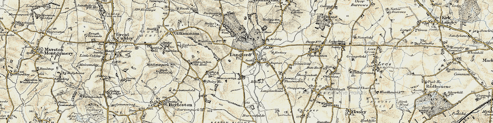 Old map of Longford in 1902