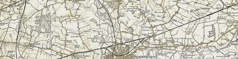 Old map of Longford in 1903