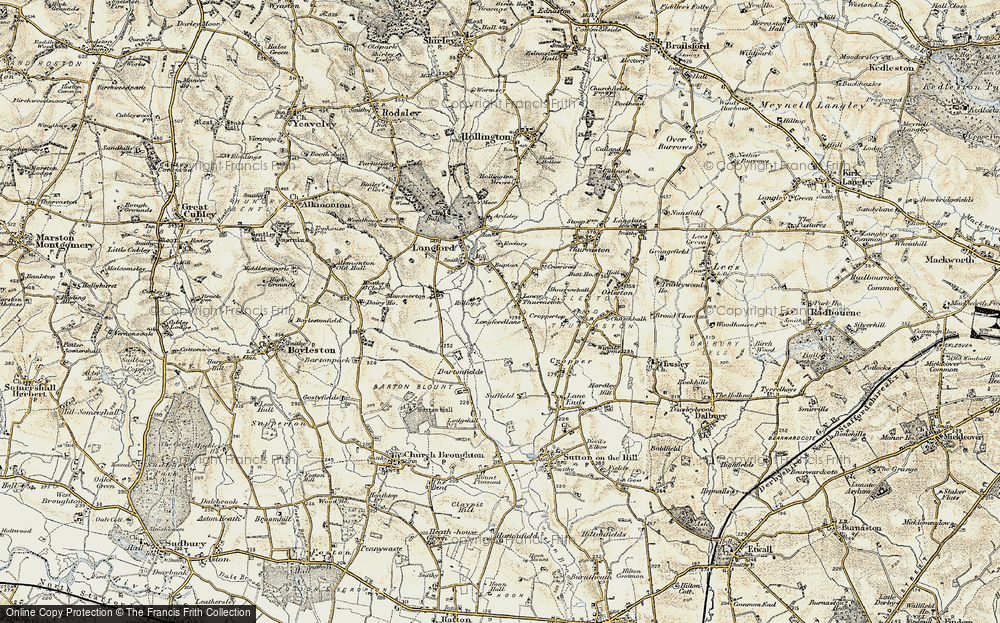 Old Map of Longfordlane, 1902 in 1902