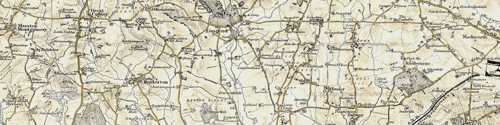 Old map of Longfordlane in 1902
