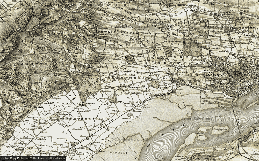 Old Map of Longforgan, 1907-1908 in 1907-1908