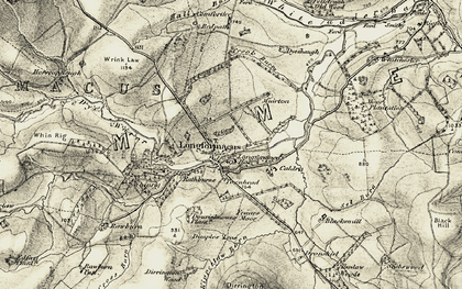Old map of Wrunk Law in 1901-1904