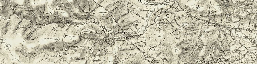 Old map of Longformacus in 1901-1904