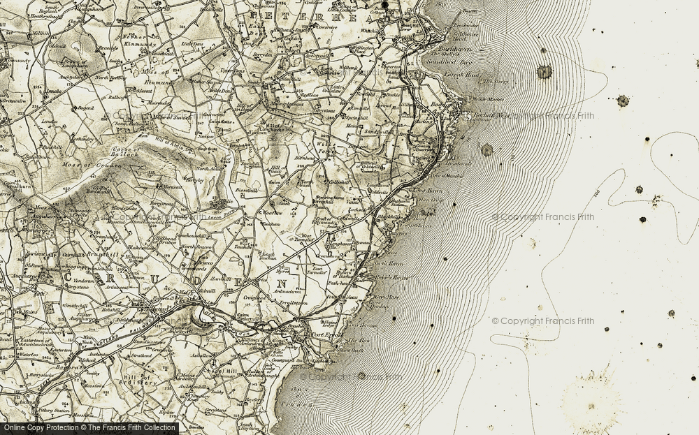 Old Map of Longhaven, 1909-1910 in 1909-1910