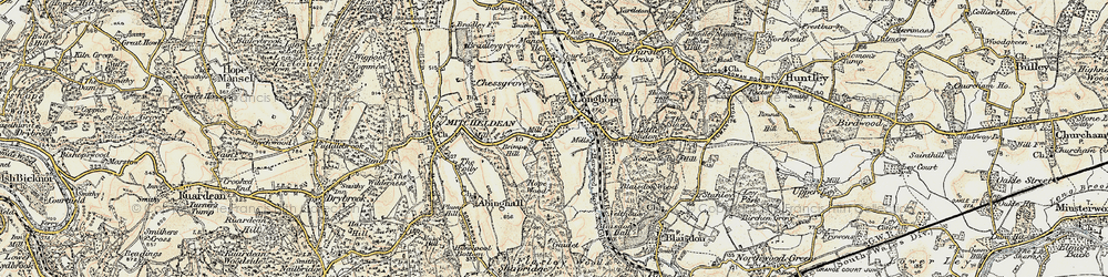 Old map of Longhope in 1899-1900