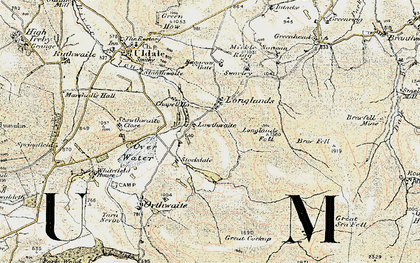 Old map of Longlands in 1901-1904