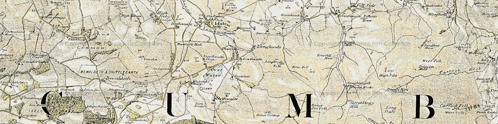 Old map of Brae Fell in 1901-1904