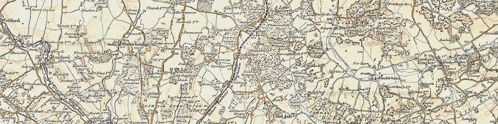 Old map of Longlane in 1897-1900
