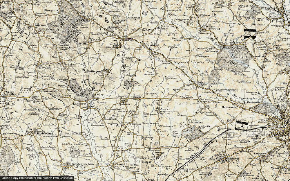 Old Map of Longlane, 1902 in 1902