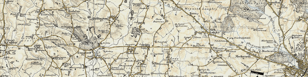 Old map of Longlane in 1902