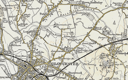 Old map of Longlevens in 1898-1900