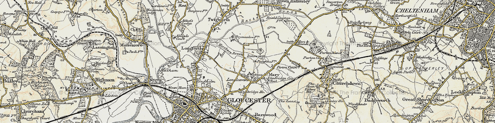 Old map of Longlevens in 1898-1900