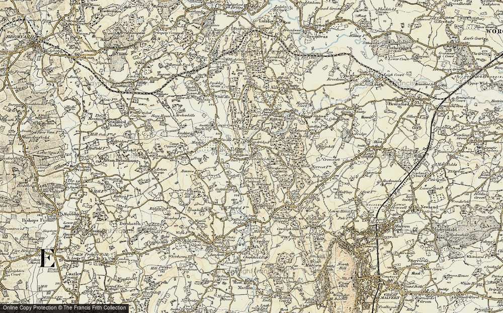 Old Map of Historic Map covering Birchwood Common in 1899-1901