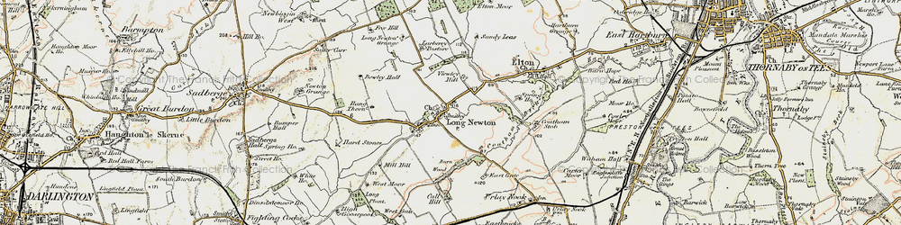 Old map of Longnewton in 1903-1904