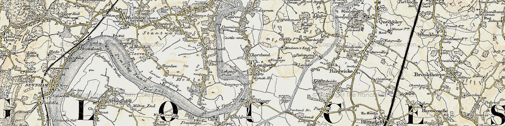 Old map of Longney in 1898-1900