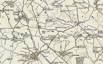 Old map of Whiston Brook in 1902