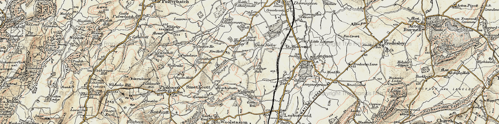 Old map of Longnor Park in 1902-1903