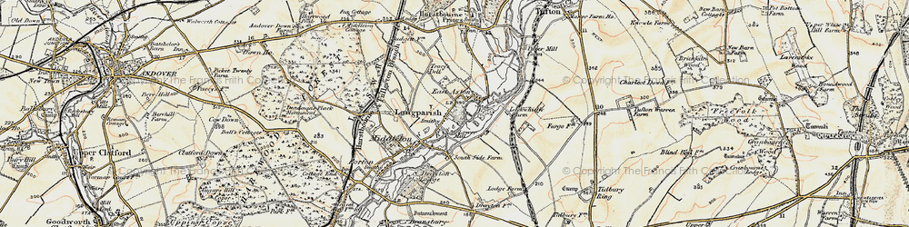 Old map of Longparish in 1897-1900