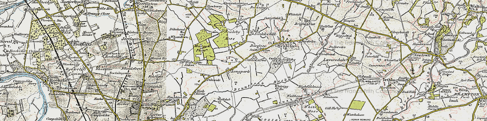 Old map of Brunstock Beck in 1901-1904