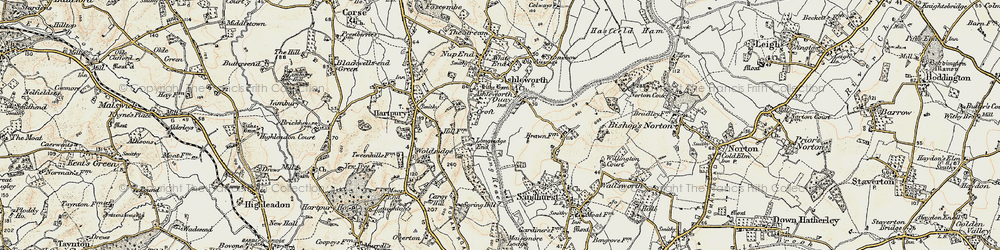 Old map of Longridge End in 1898-1900