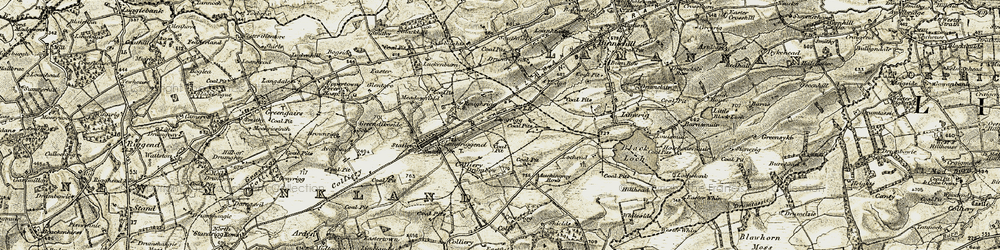 Old map of Longrigg in 1904-1905