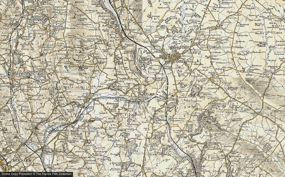 Old Map of Longsdon, 1902-1903 in 1902-1903