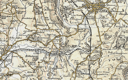 Old map of Longsdon in 1902-1903