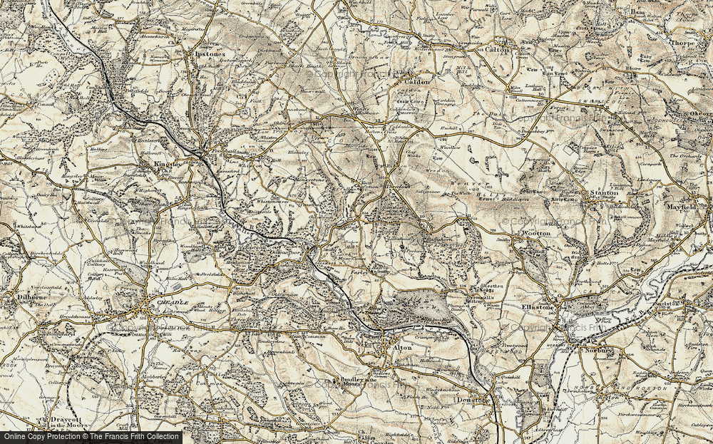 Old Map of Longshaw, 1902 in 1902