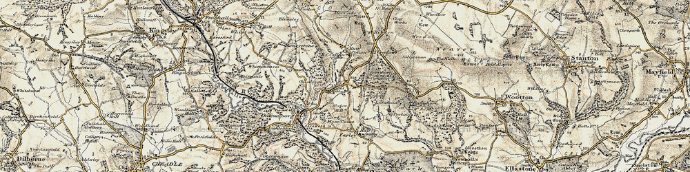 Old map of Longshaw in 1902