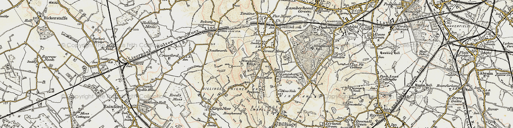 Old map of Longshaw in 1903