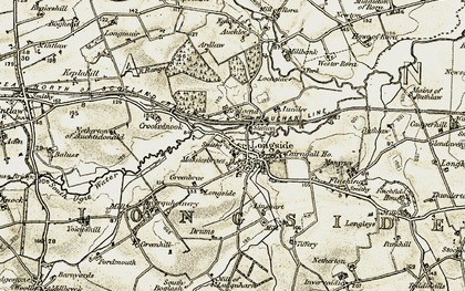Old map of Auchlee in 1909-1910