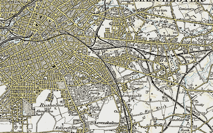 Old map of Longsight in 1903