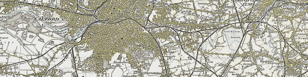 Old map of Longsight in 1903