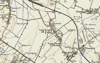 Old map of Longstanton in 1901
