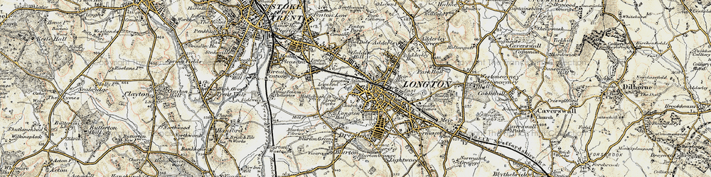 Old map of Longton in 1902