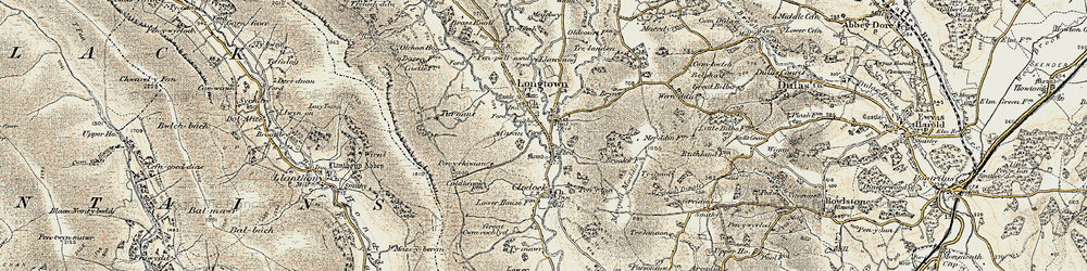 Old map of Longtown Castle in 1900