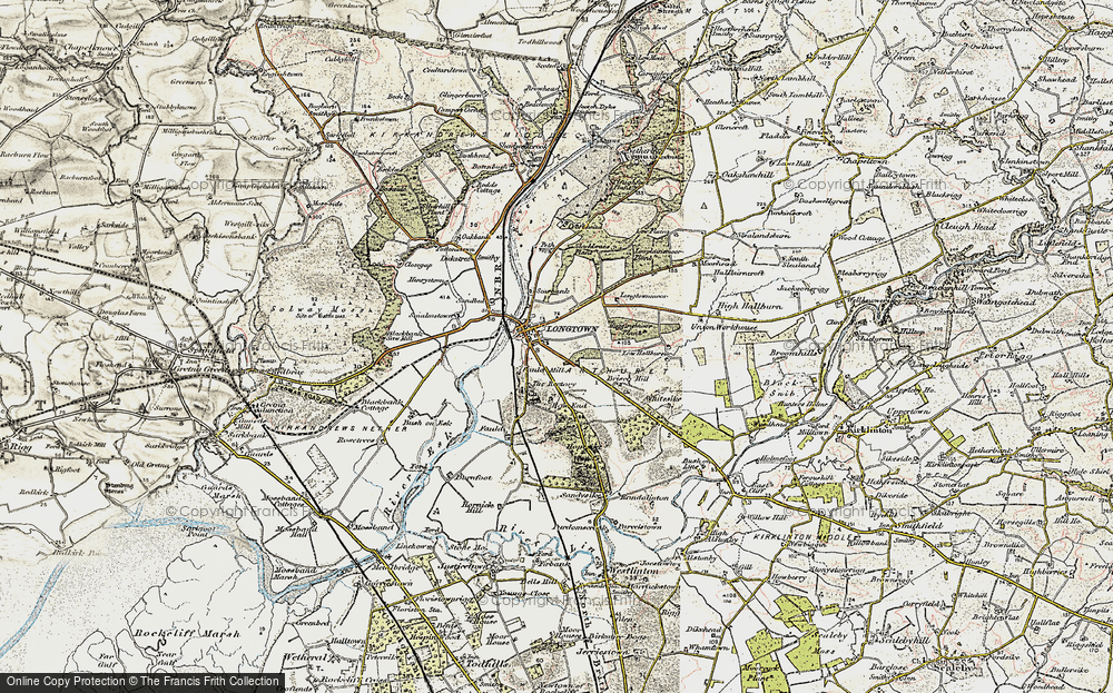 Old Map of Historic Map covering Burnfoot in 1901-1904