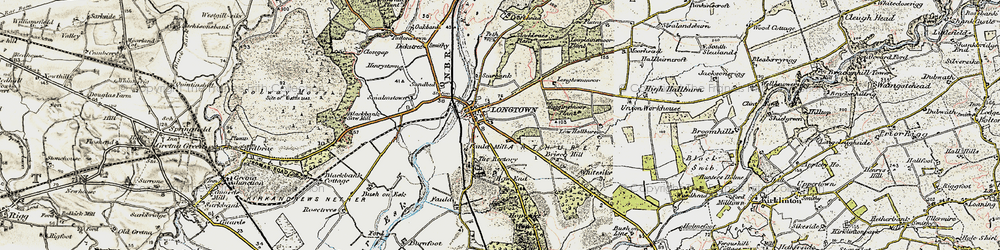 Old map of Longtown in 1901-1904
