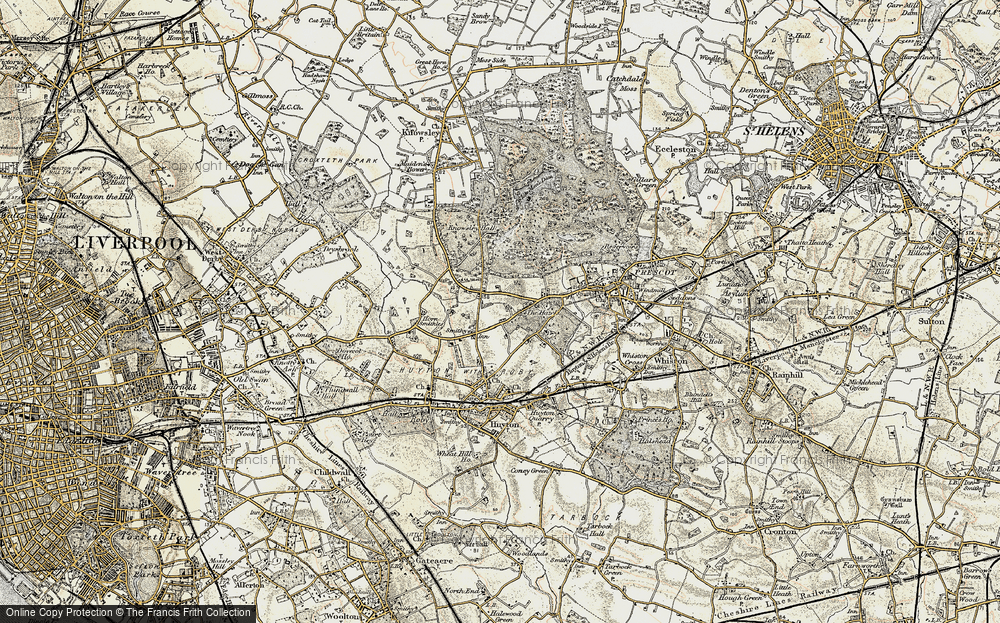Old Map of Historic Map covering Huyton in 1902-1903