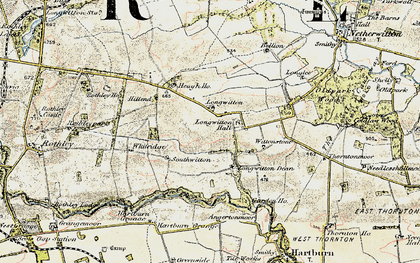 Old map of Longwitton in 1901-1903
