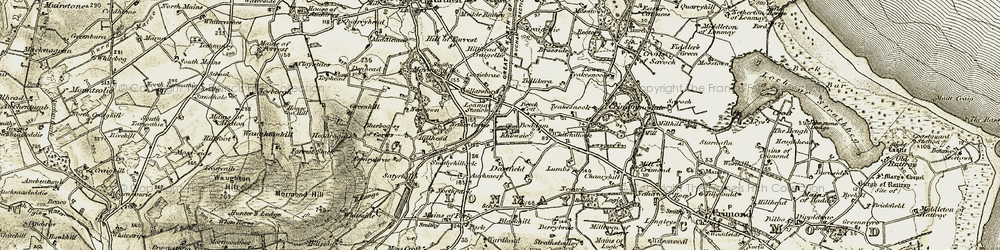 Old map of Buchts in 1909-1910