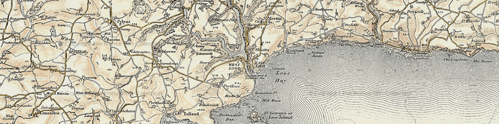 Old map of Looe in 1900