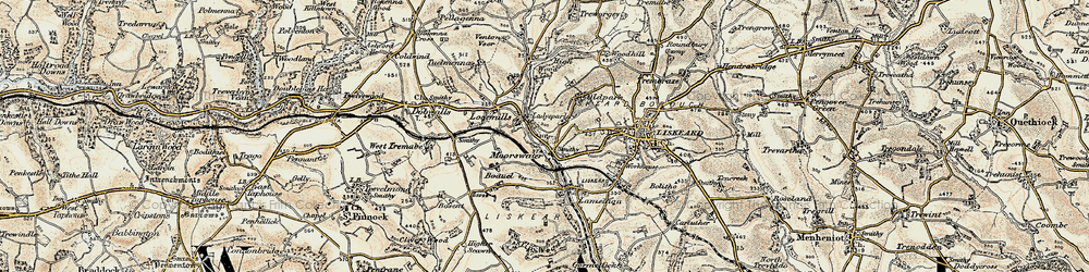 Old map of Looe Mills in 1900