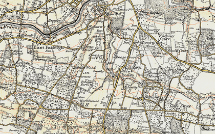 Old map of Loose Hill in 1897-1898