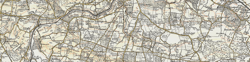 Old map of Loose Hill in 1897-1898