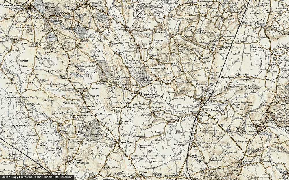 Old Map of Loppington, 1902 in 1902