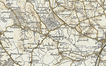 Old map of Loppington in 1902
